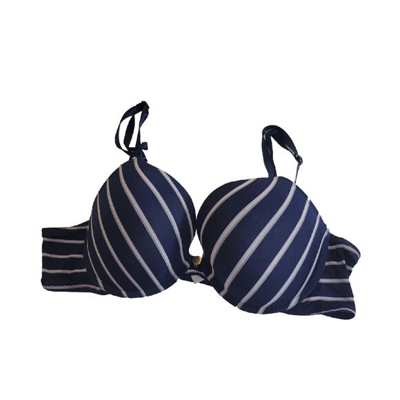 Jessica Simpson Blue Striped Full Coverage Adjustable Underwire Bra Size 38C - Picture 1 of 9